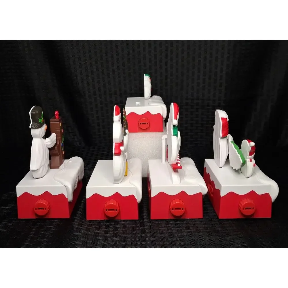 Hallmark 2018 Snow Many Memories Snowman Set of 4 w/Music & Motion Tested *VIDEO